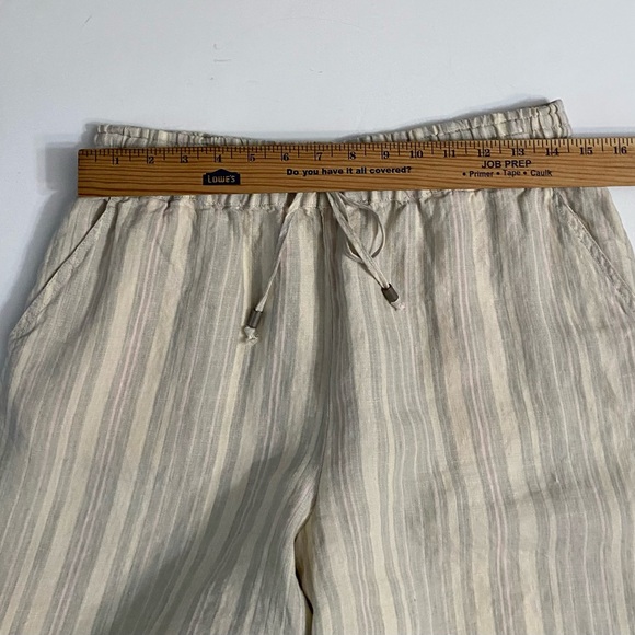 ANTHROPOLOGIE Beachy Linen Short Striped Pull on Drawstring women size Small - Picture 6 of 16